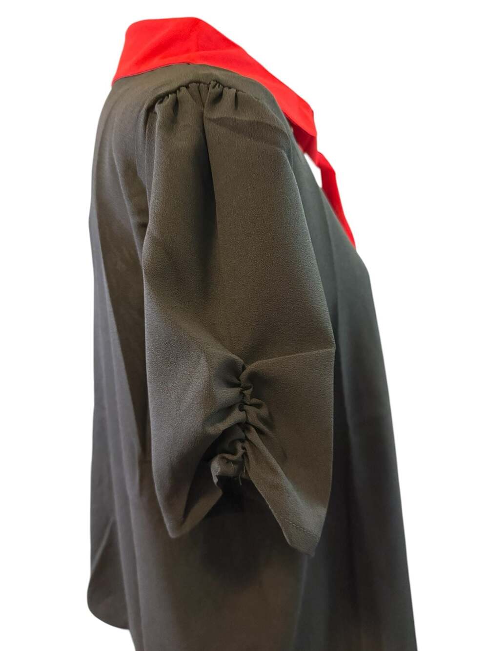 Tulip B Black & Red Contrast Tie Neck Blouse Puff Sleeve Retro Secretary Size L - Picture 2 of 4